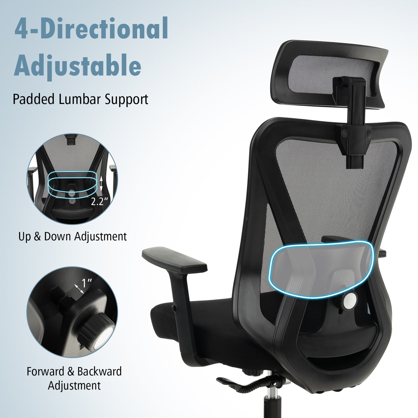 Ergonomic Mesh Office Chair with Adjustable Lumbar Support
