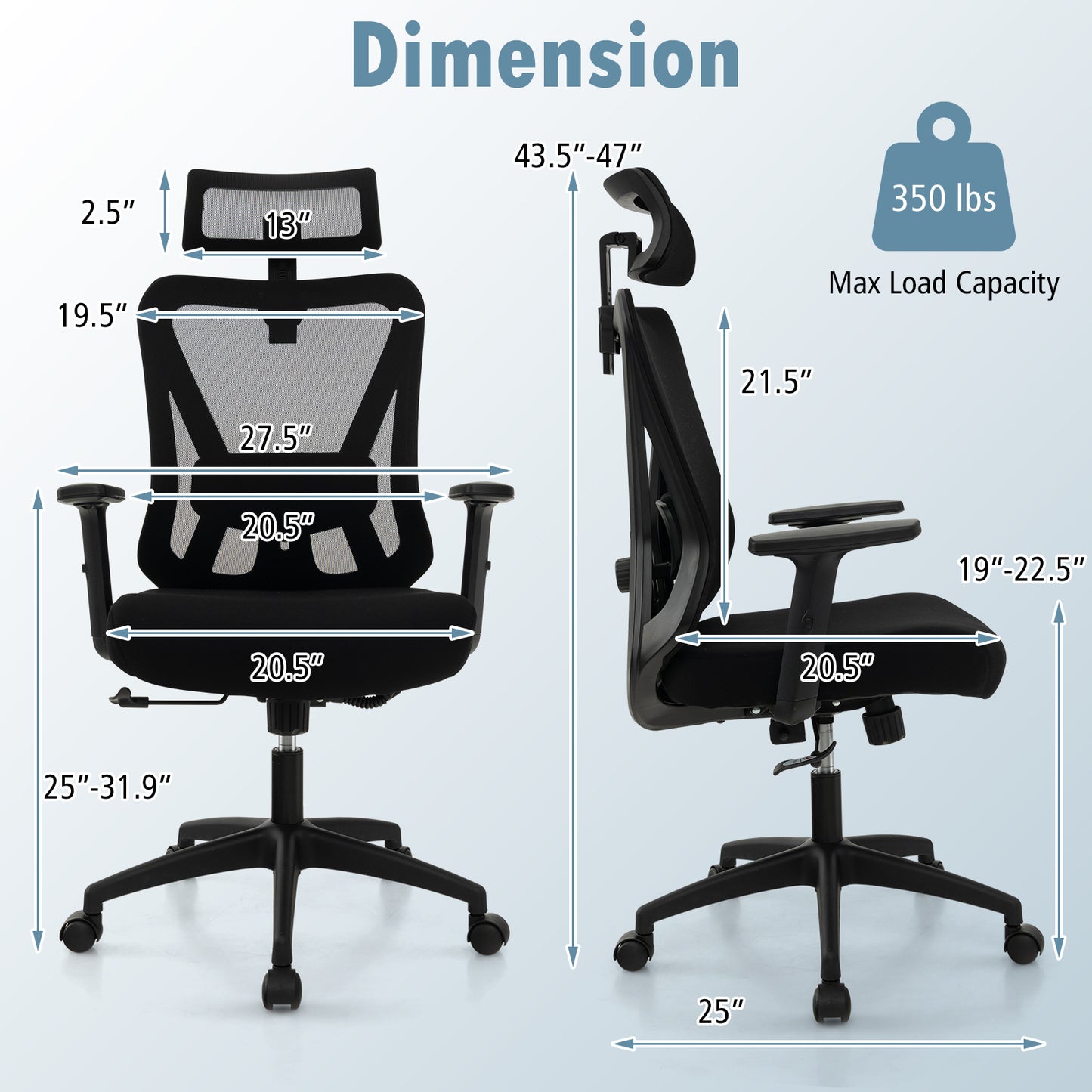 Ergonomic Mesh Office Chair with Adjustable Lumbar Support