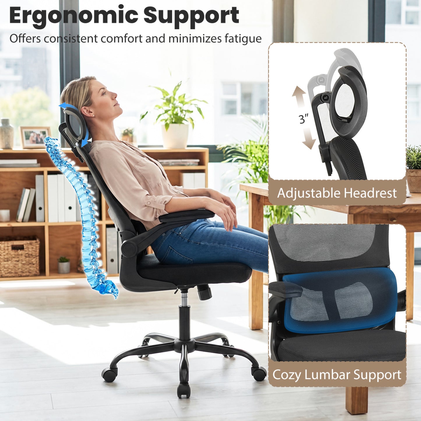 Ergonomic Mesh Office Chair with Lumbar Support