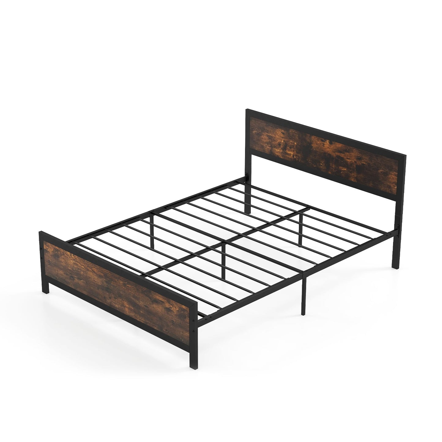 Metal Bed Frame with Headboard and Footboard