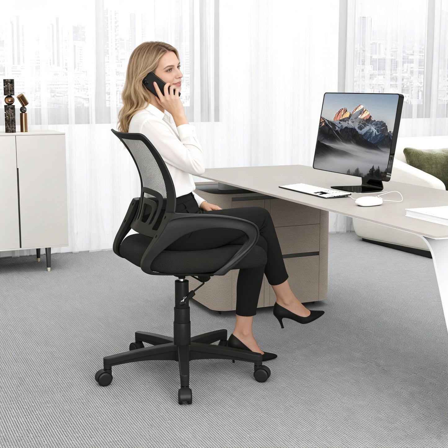 Mid-Back Mesh Office Chair with Lumbar Support