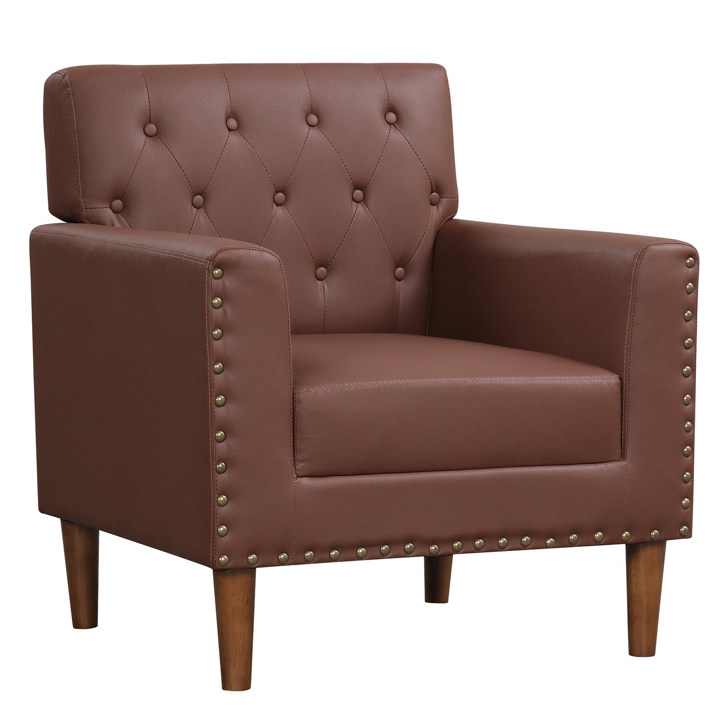 Mid Century Accent Chair with Button Tufted Back