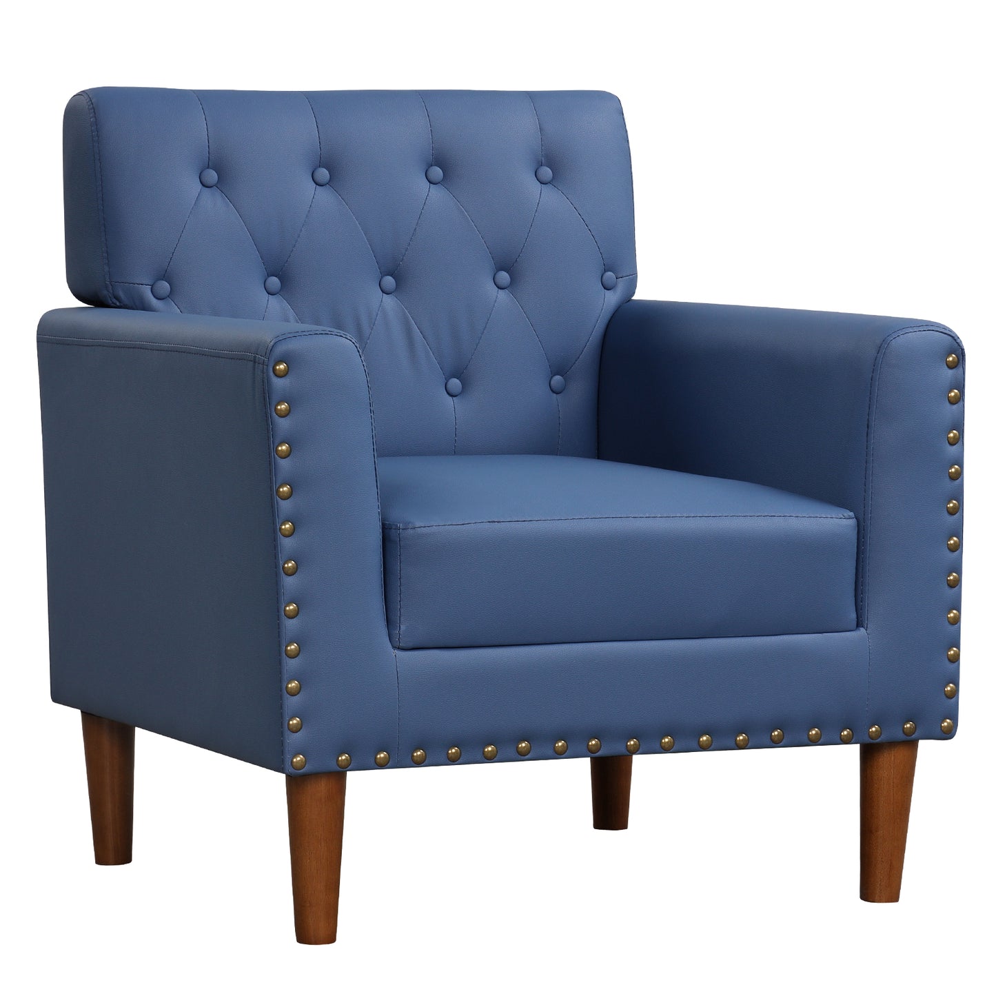 Mid Century Accent Chair with Button Tufted Back