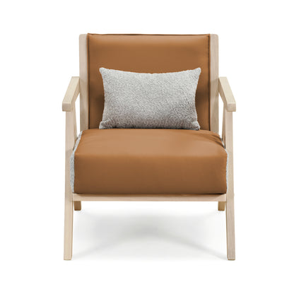 Mid-Century Modern Accent Chair with Rubber Wood Frame