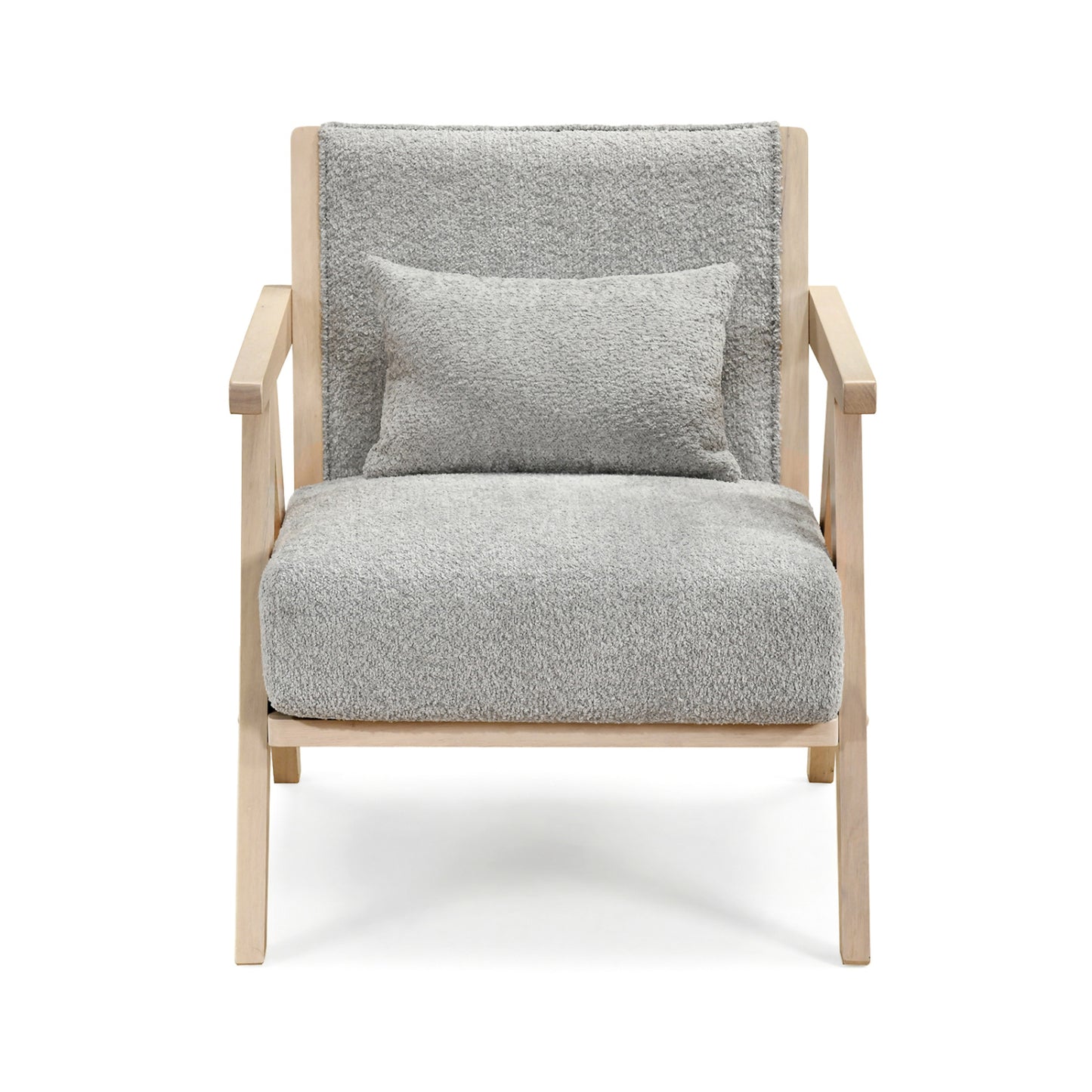 Mid-Century Modern Accent Chair with Rubber Wood Frame