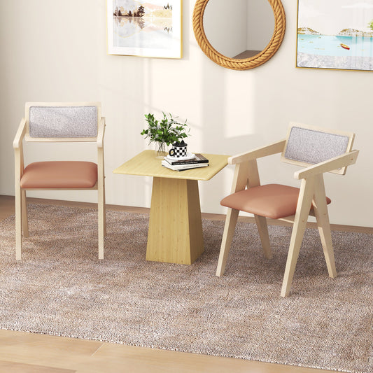Mid-Century Accent Chairs Set of 2 with Sherpa Upholstery