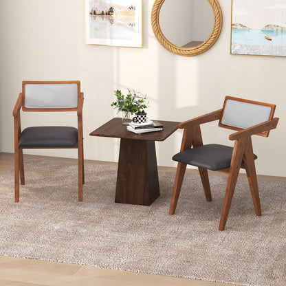 Mid-Century Accent Chairs Set of 2 with Sherpa Upholstery