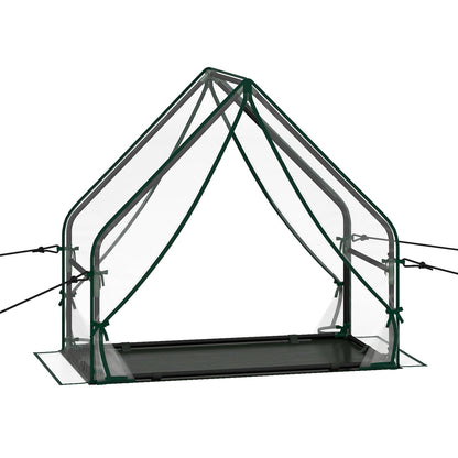 Mini Green House Metal Frame with Waterproof Bottom Mat and Wind Ropes