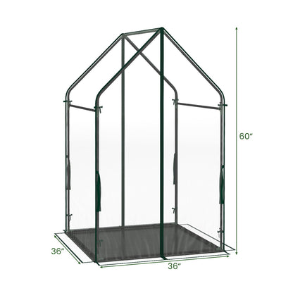 Mini Green House Metal Frame with Waterproof Bottom Mat and Wind Ropes
