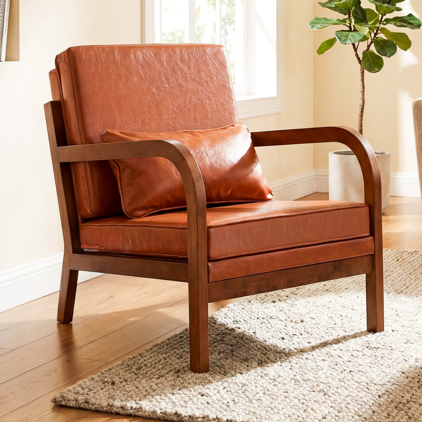 Upholstered Accent Chair with Removable Cushions