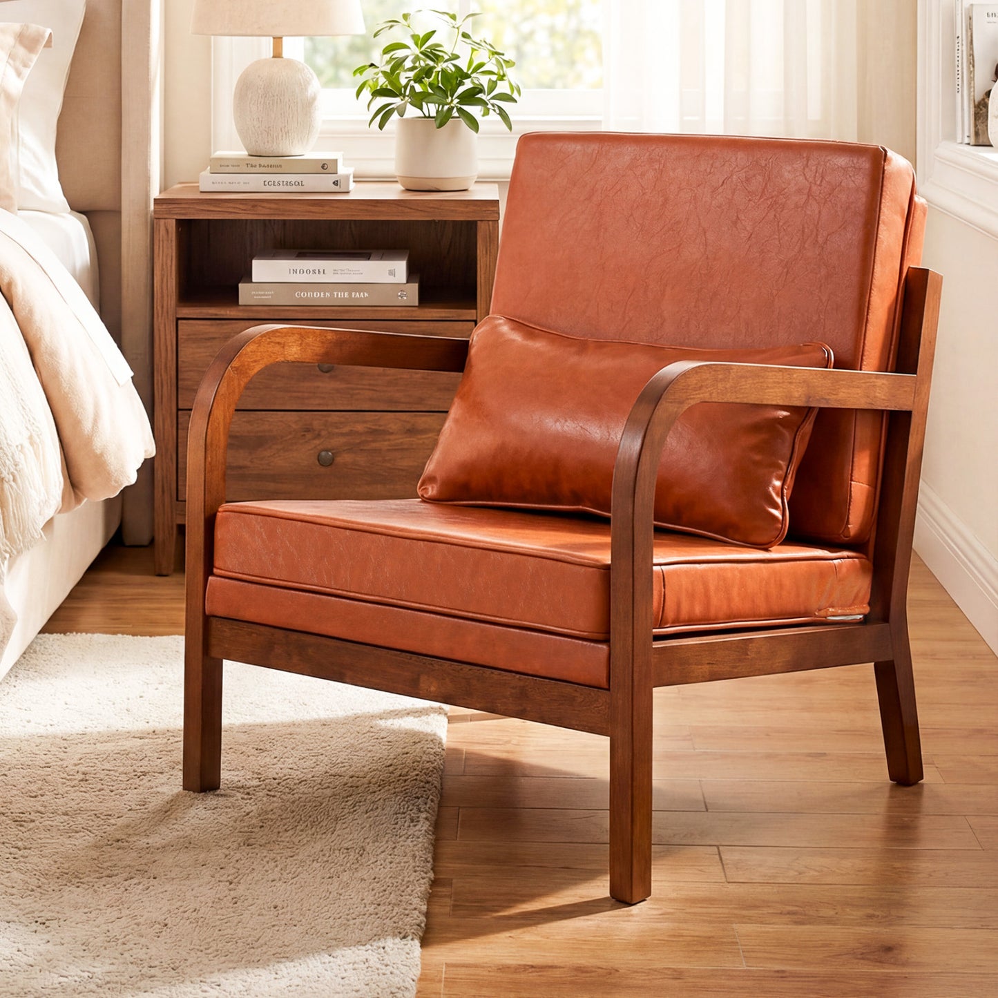 Upholstered Accent Chair with Removable Cushions