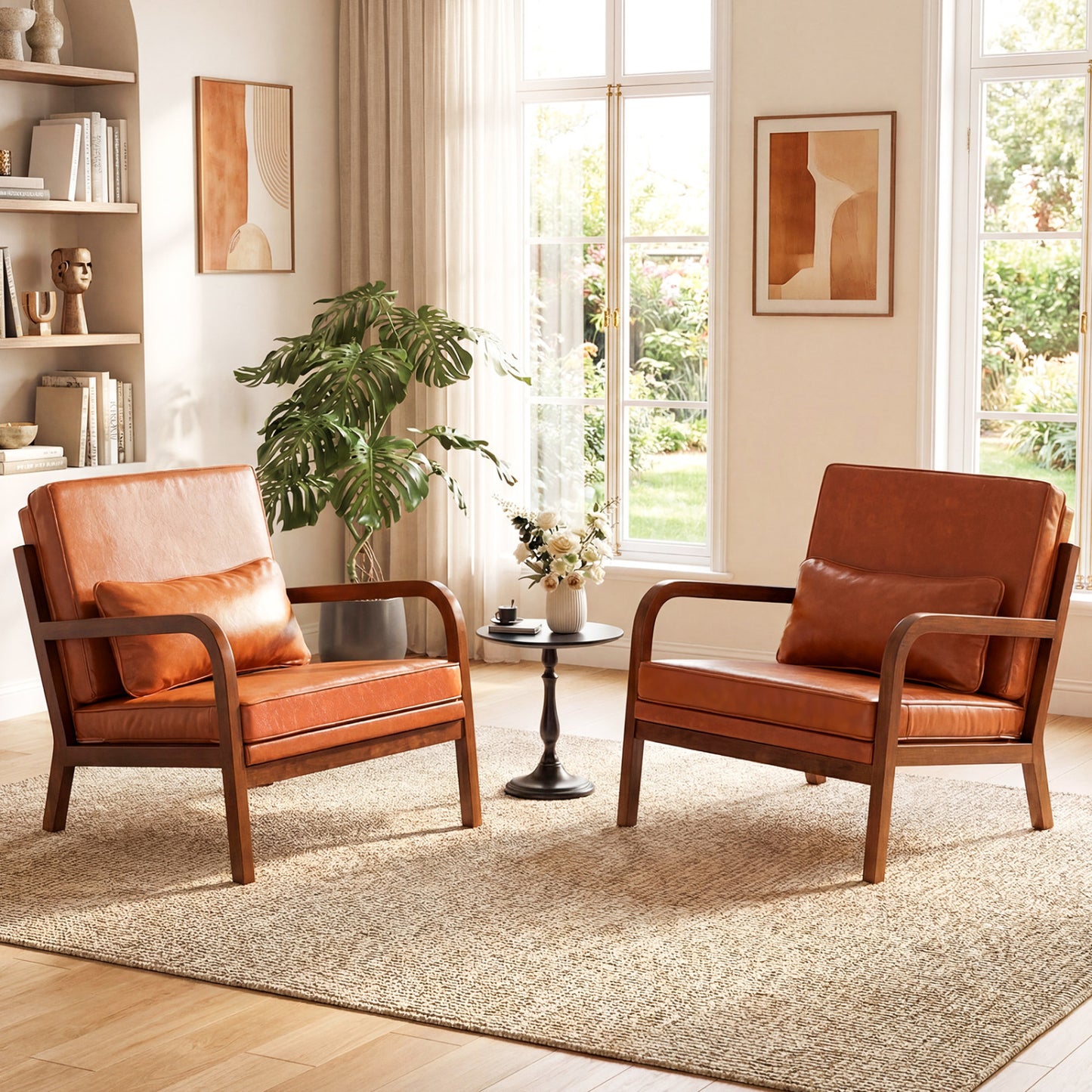 Upholstered Accent Chair with Removable Cushions