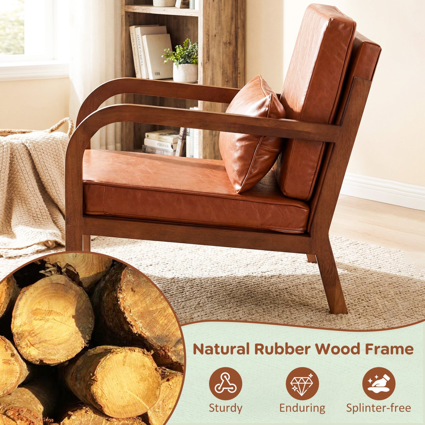 Upholstered Accent Chair with Removable Cushions