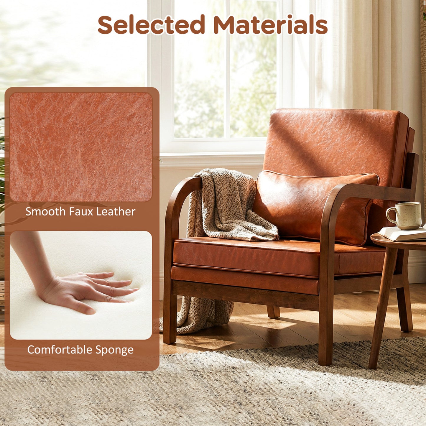 Upholstered Accent Chair with Removable Cushions