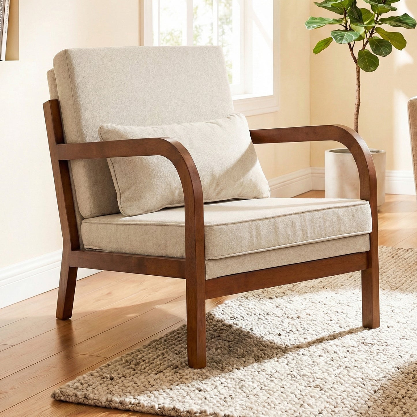 Upholstered Accent Chair with Removable Cushions