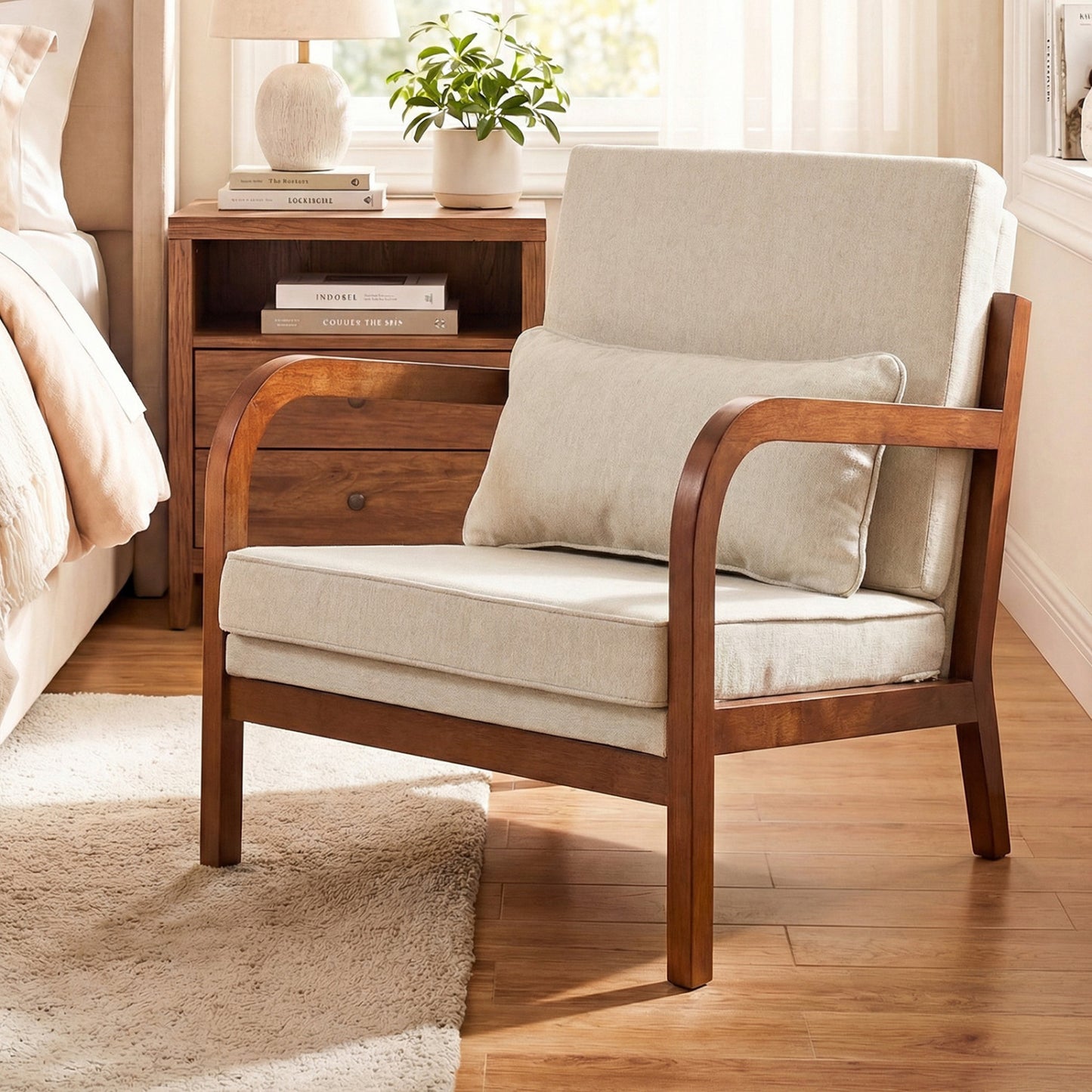 Upholstered Accent Chair with Removable Cushions