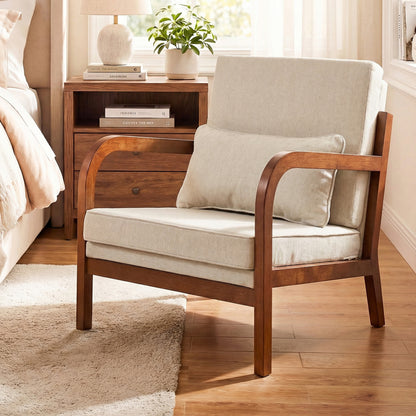 Upholstered Accent Chair with Removable Cushions