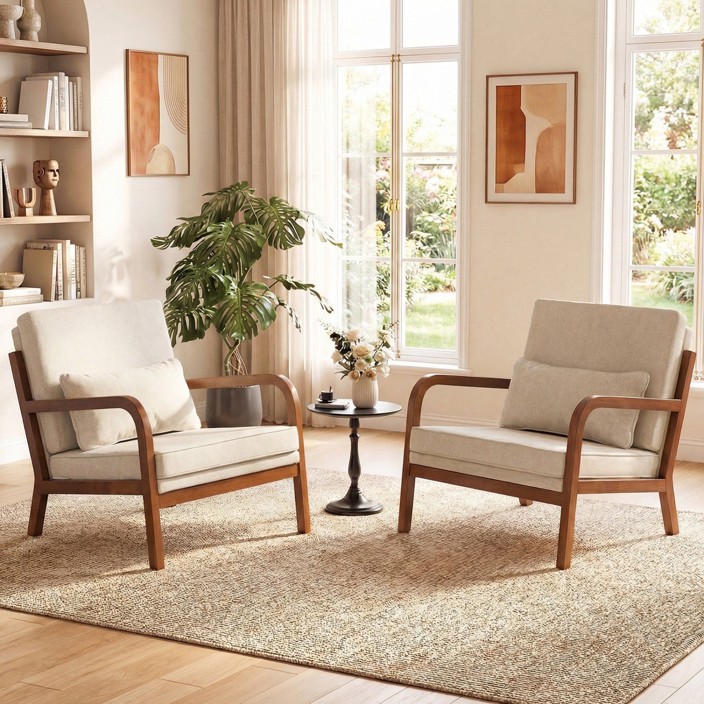Upholstered Accent Chair with Removable Cushions