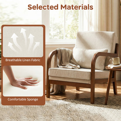 Upholstered Accent Chair with Removable Cushions