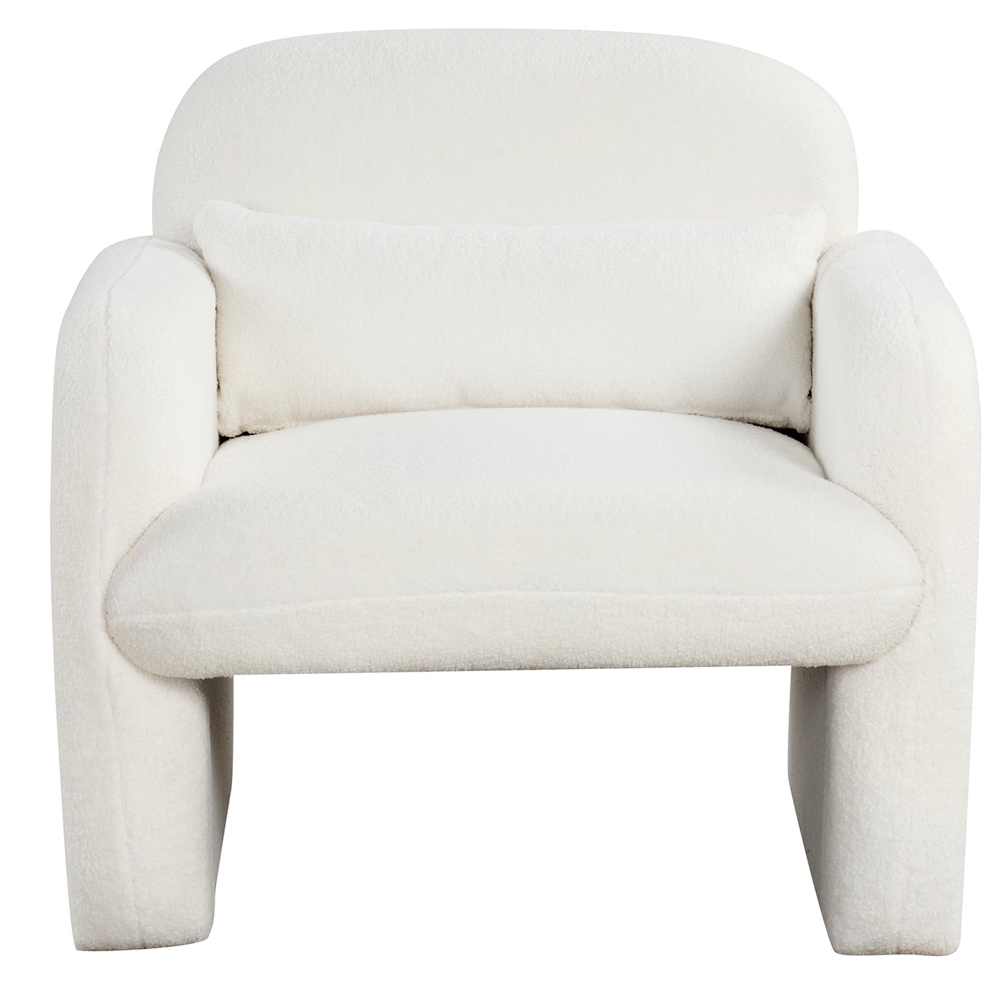 Sherpa Accent Chair with Lumbar Pillow and Armrests