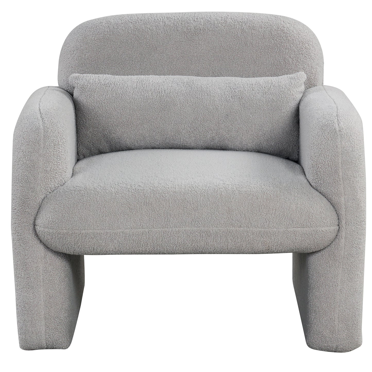 Sherpa Accent Chair with Lumbar Pillow and Armrests
