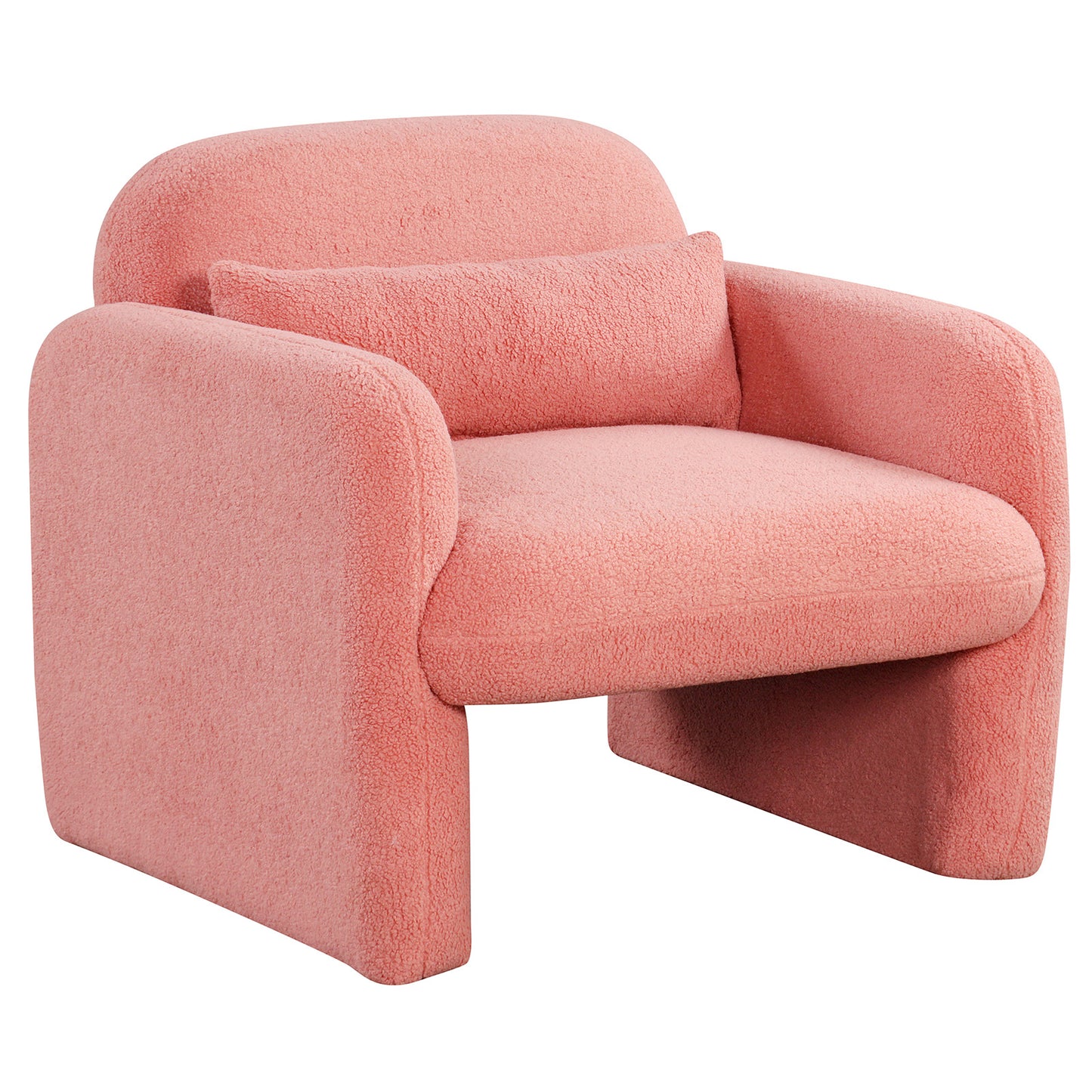 Sherpa Accent Chair with Lumbar Pillow and Armrests