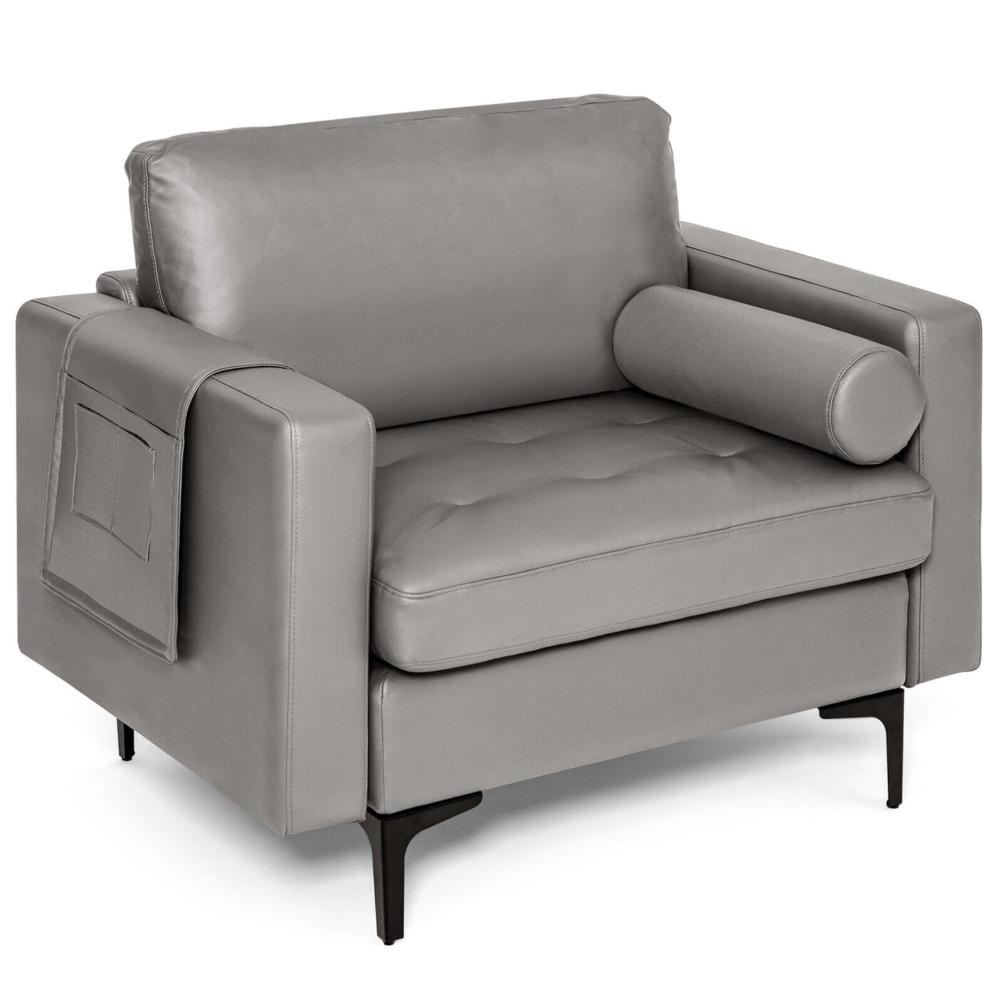 Modular Accent Chair with USB Port & Storage Caddy