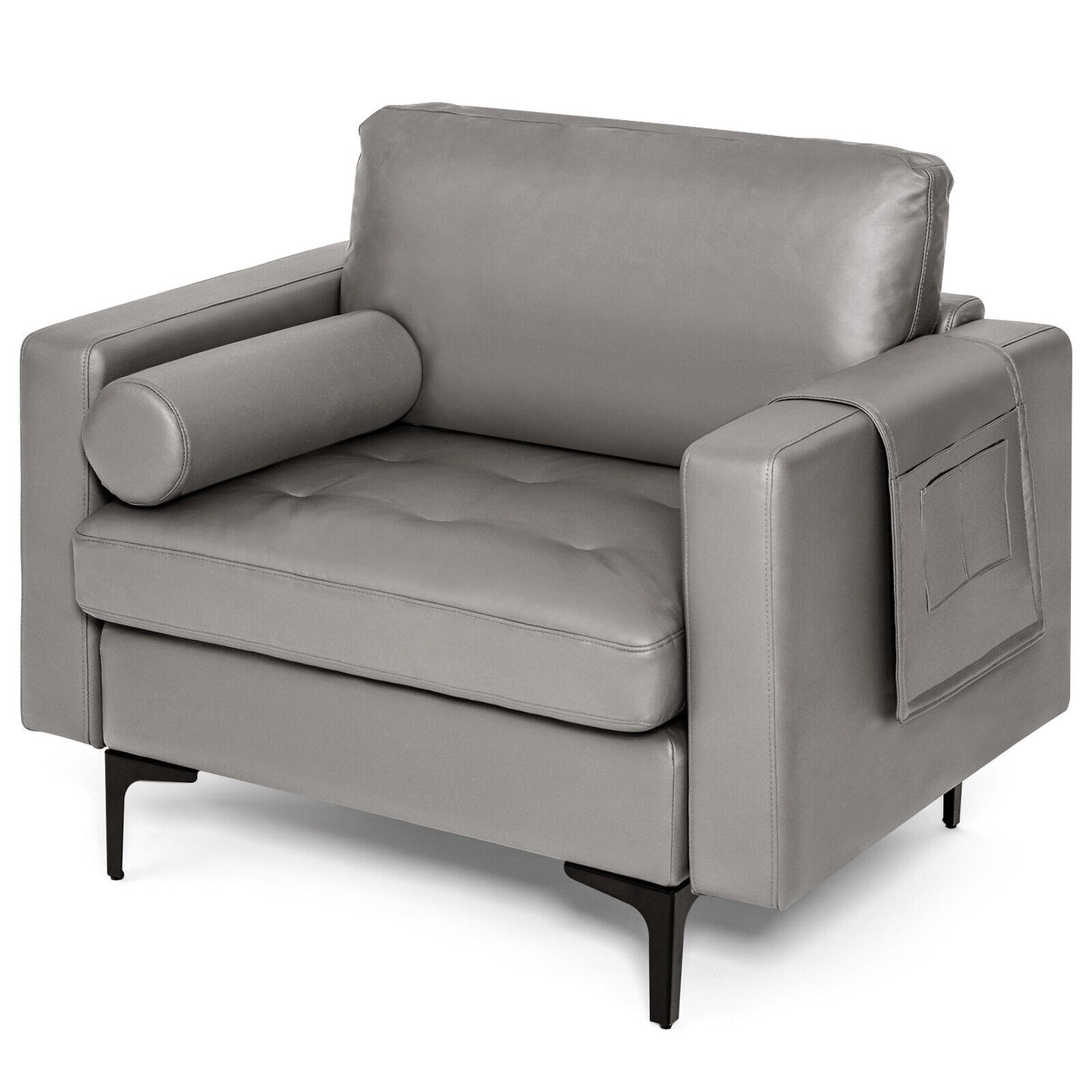 Modular Accent Chair with USB Port & Storage Caddy