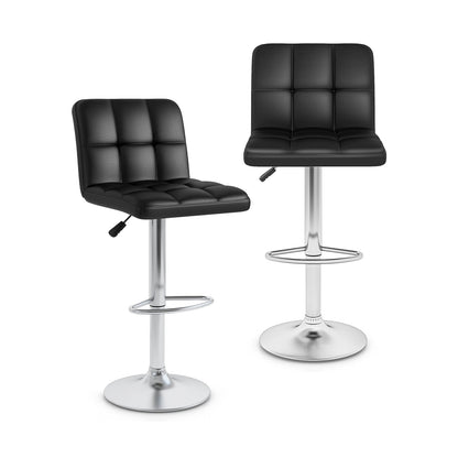 Modern Bat Stools Set of 2 with Back and Heavy-duty Metal Base and Footrest