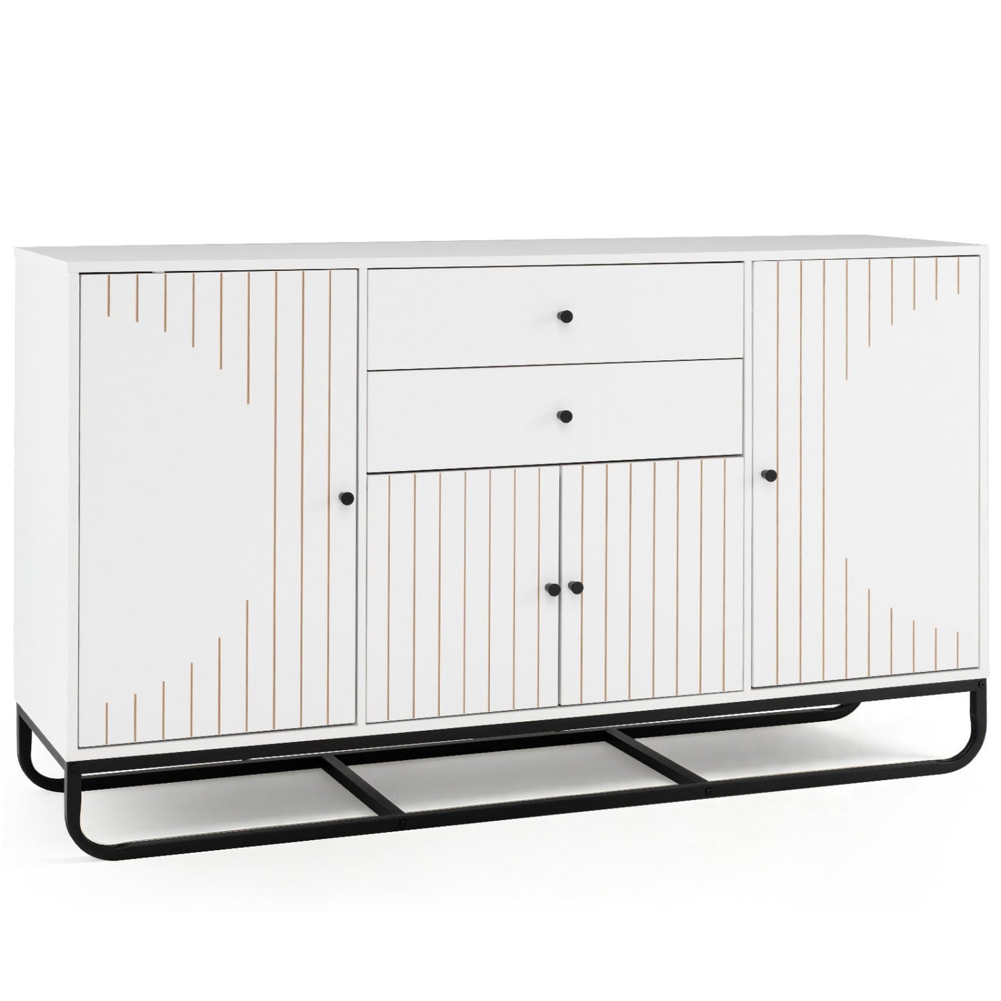 Modern Buffet Sideboard Cabinet with 2 Drawers & Adjustable Shelves