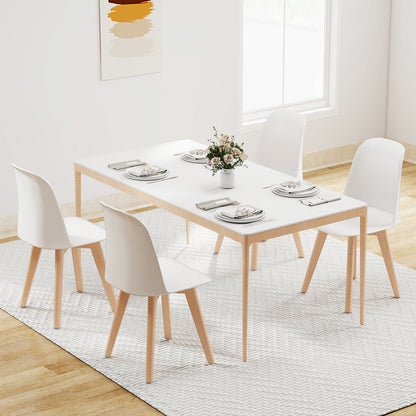 Dining Chair Set of 2 with Beech Wood Legs and Tilt Backrest