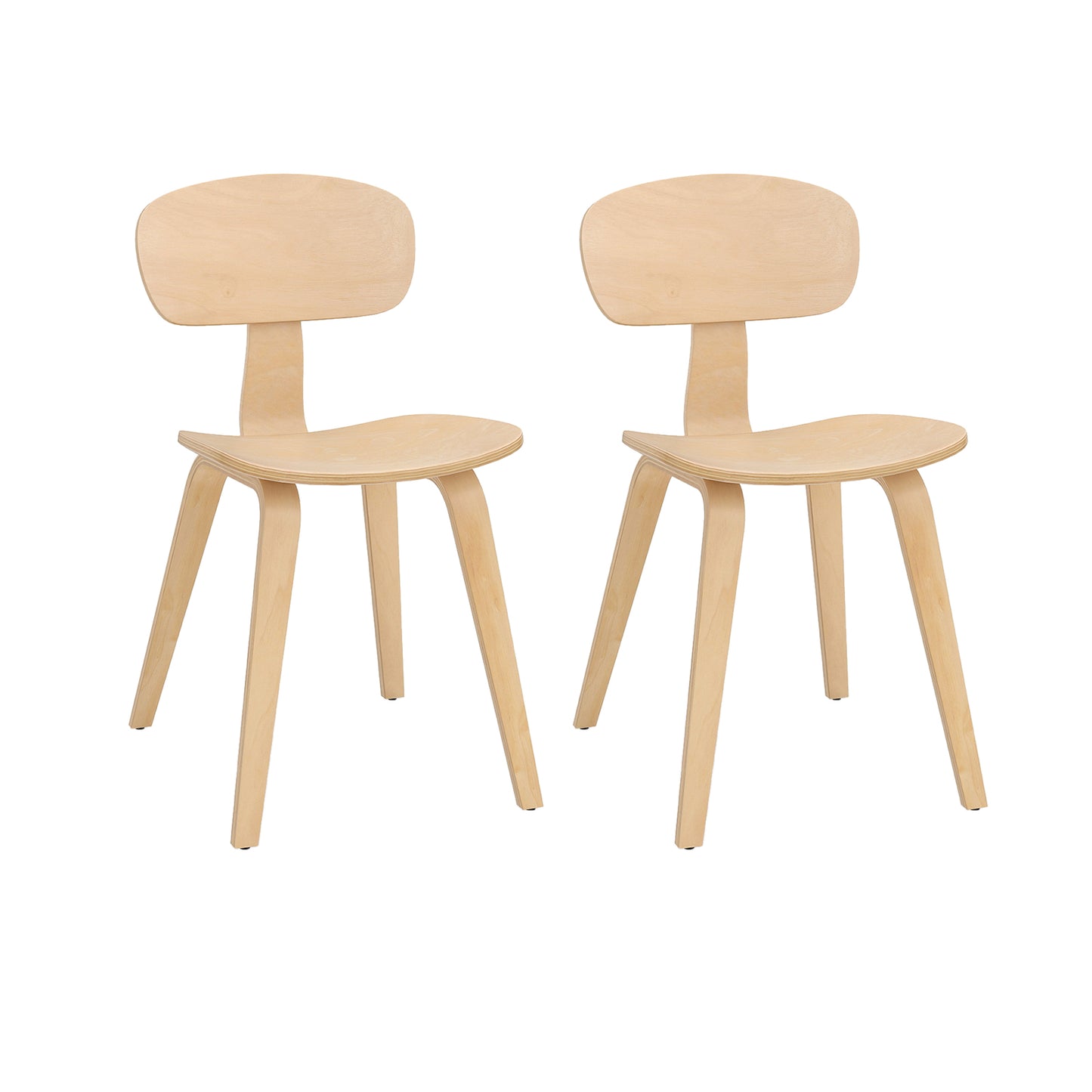 Dining Chairs Set of 2 with Ergonomic Backrest - Natural
