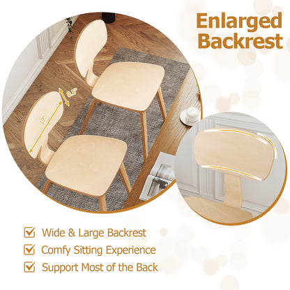 Dining Chairs Set of 2 with Ergonomic Backrest - Natural