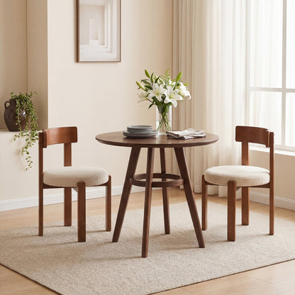 Dining Chairs Set of 2 with Teddy Fleece Upholstery