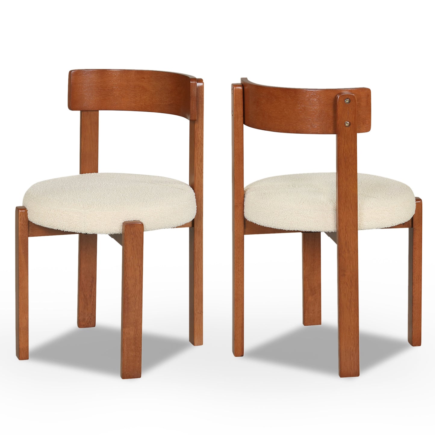Dining Chairs Set of 2 with Teddy Fleece Upholstery