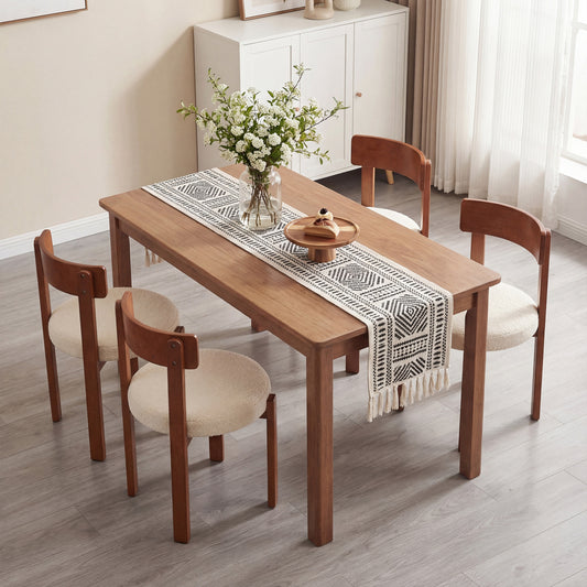 Dining Chairs Set of 4 with Teddy Fleece Upholstery