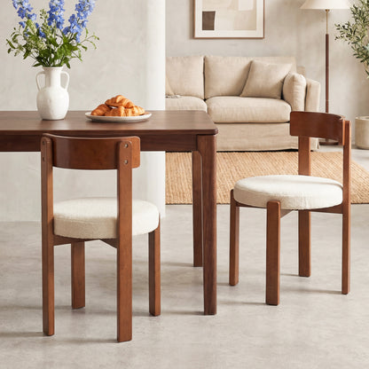 Dining Chairs Set of 4 with Teddy Fleece Upholstery