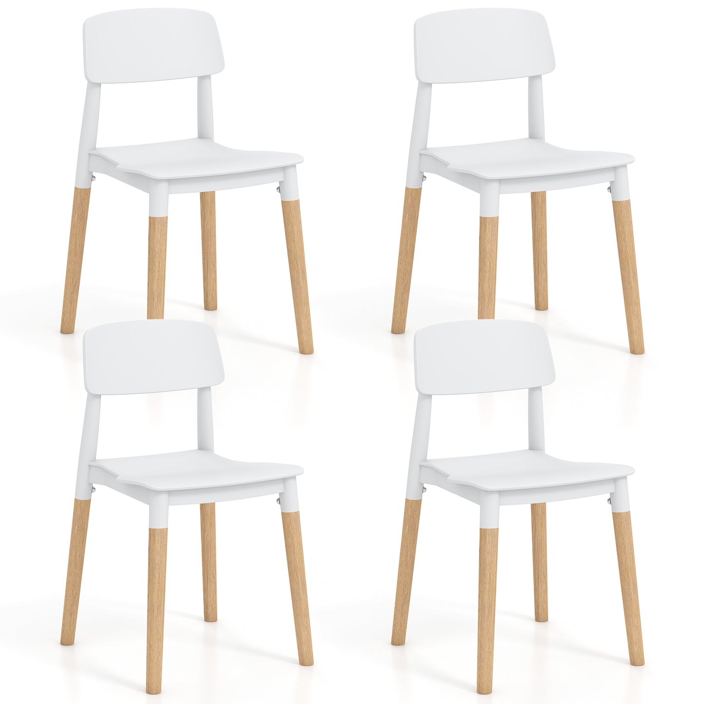 Dining Side Chairs Set of 4 with Ergonomic Backrest