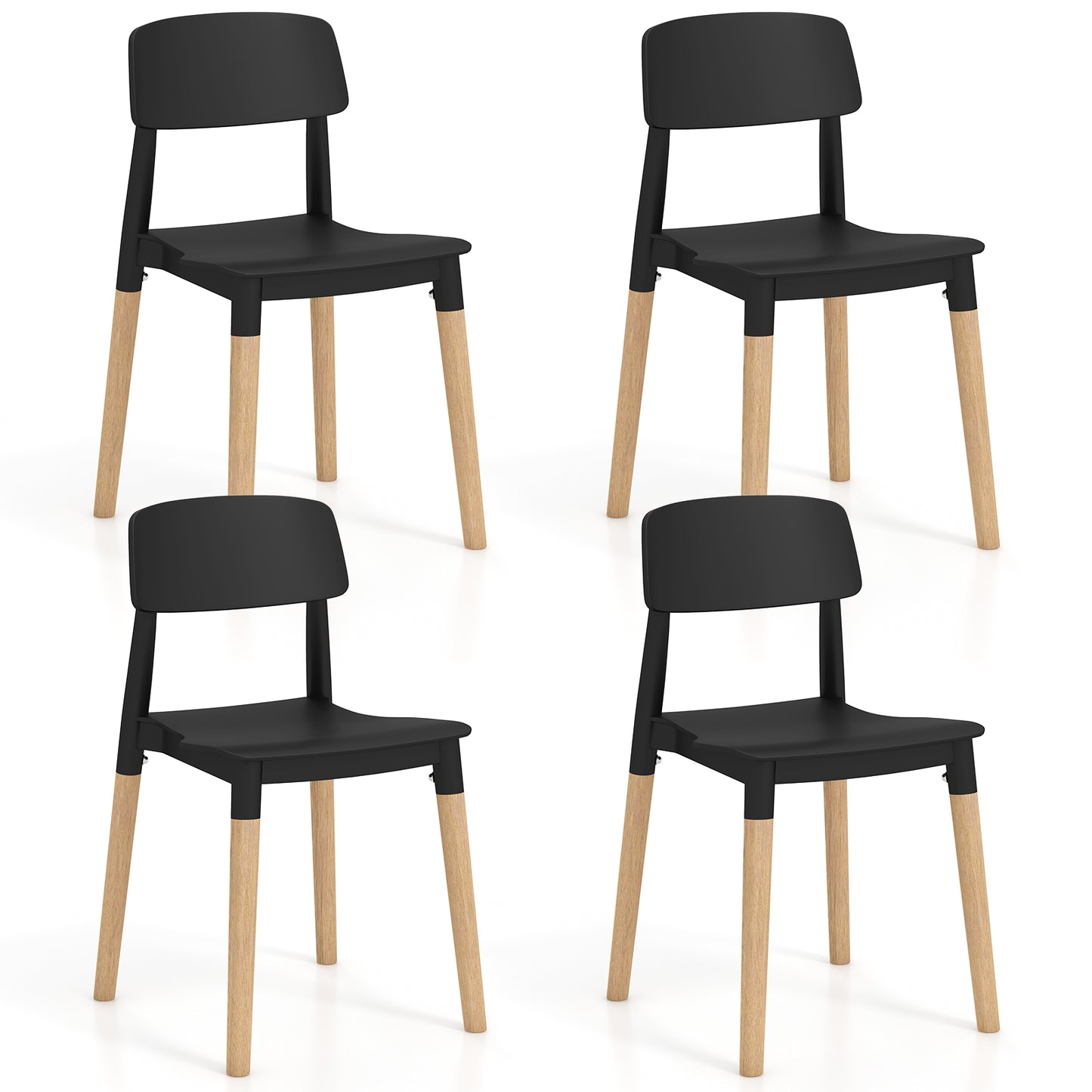 Dining Side Chairs Set of 4 with Ergonomic Backrest