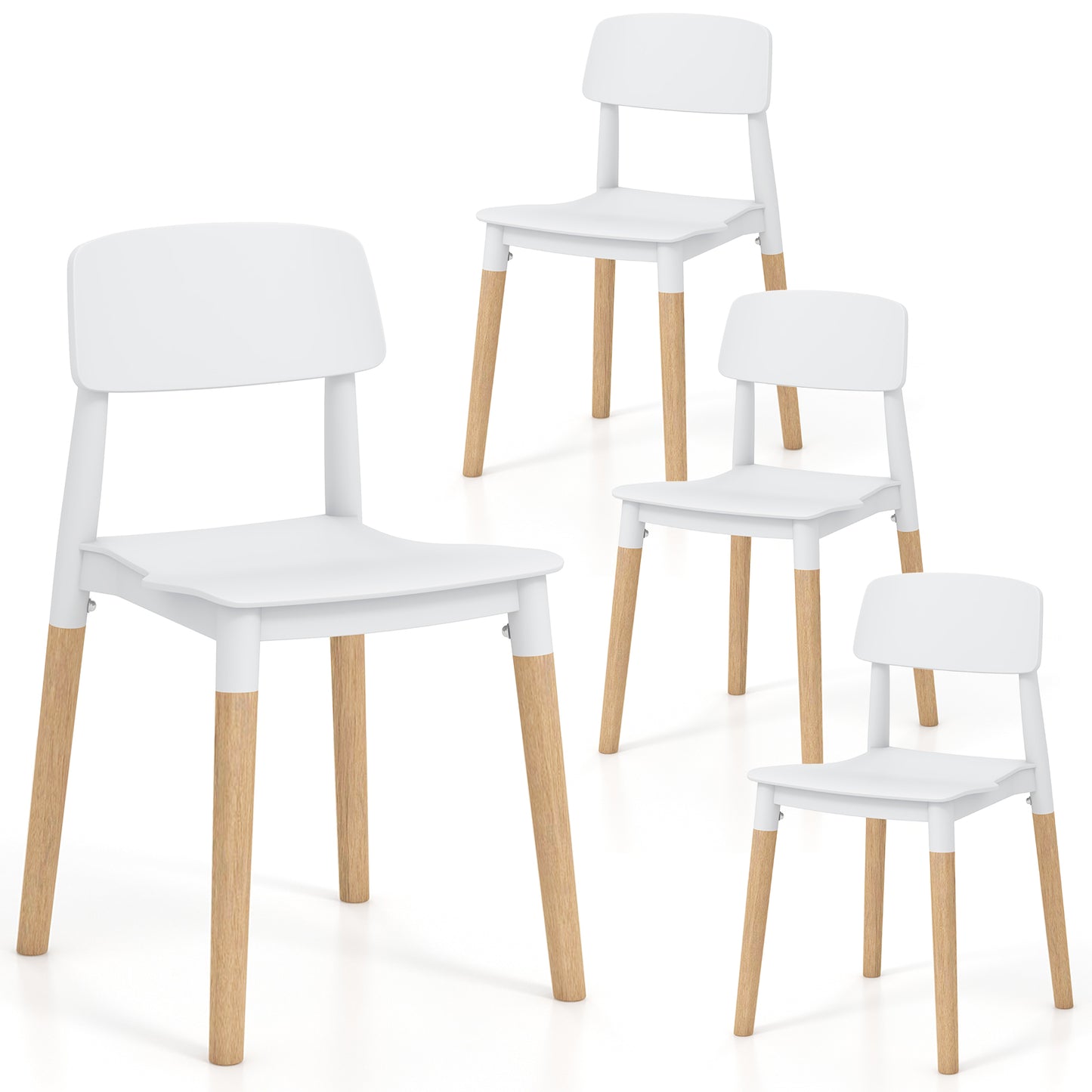 Dining Side Chairs Set of 4 with Ergonomic Backrest