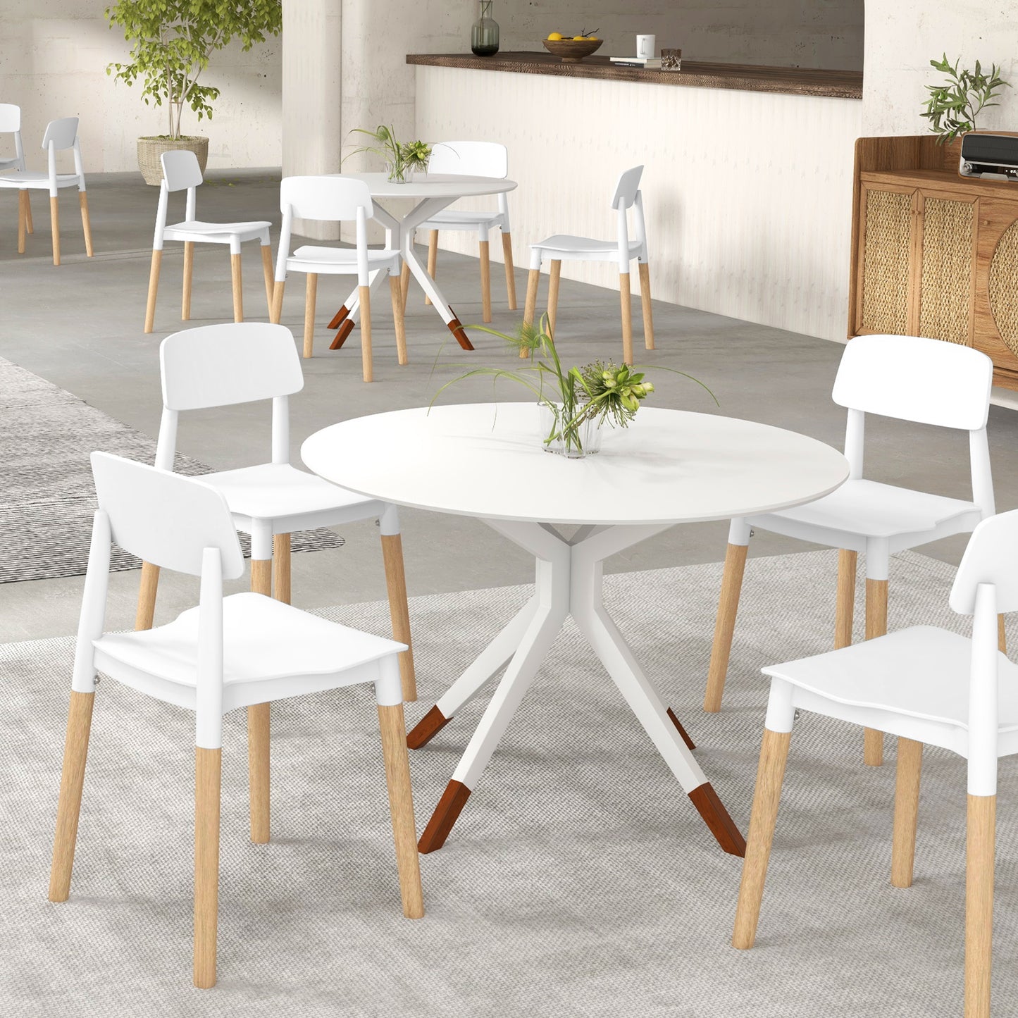 Dining Side Chairs Set of 4 with Ergonomic Backrest