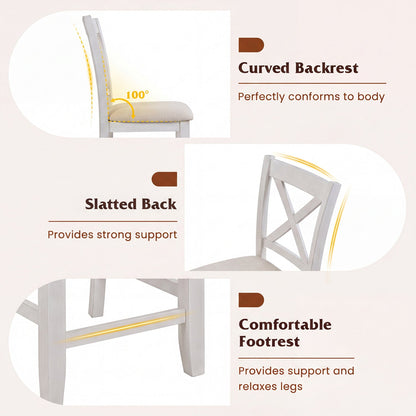 Counter Height Bar Stools with Cushion and Footrest
