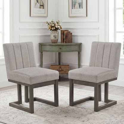 Upholstered Dining Chairs Set of 2 with Padded Seat