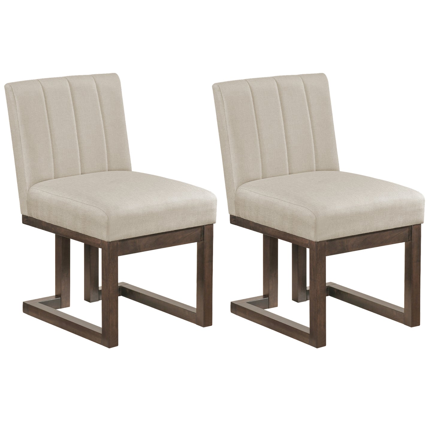 Upholstered Dining Chairs Set of 2 with Padded Seat
