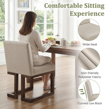 Upholstered Dining Chairs Set of 2 with Padded Seat