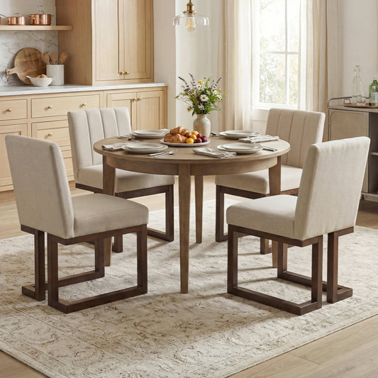 Upholstered Dining Chairs Set of 4 with Padded Seats