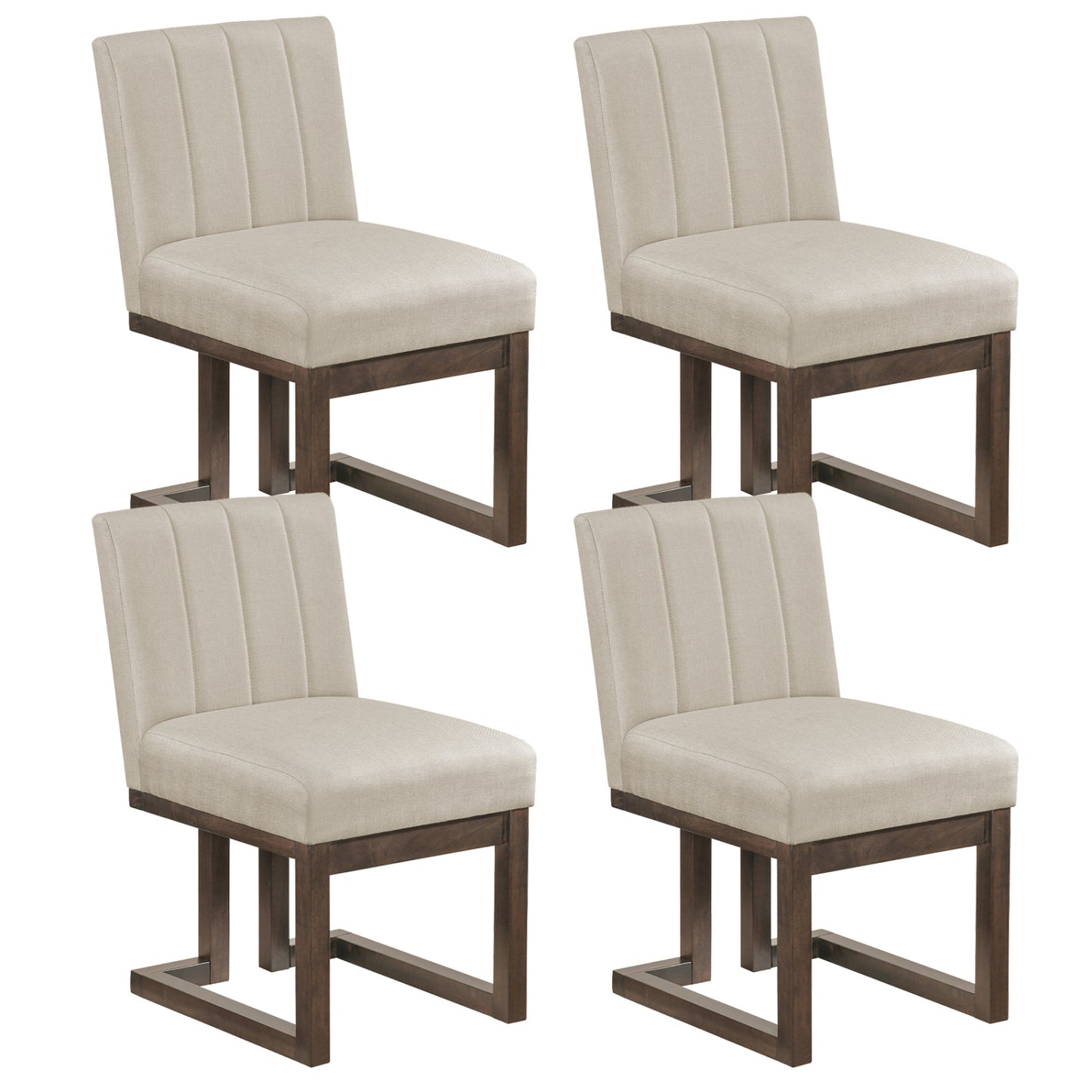 Upholstered Dining Chairs Set of 4 with Padded Seats