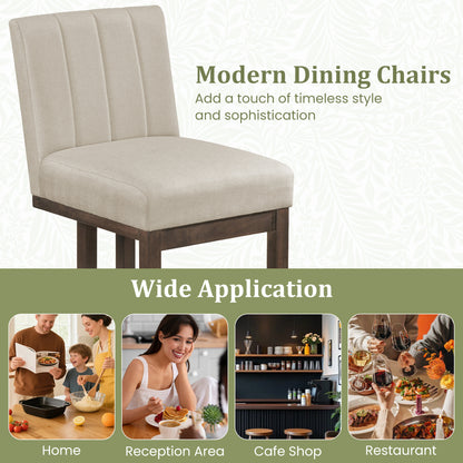 Upholstered Dining Chairs Set of 4 with Padded Seats