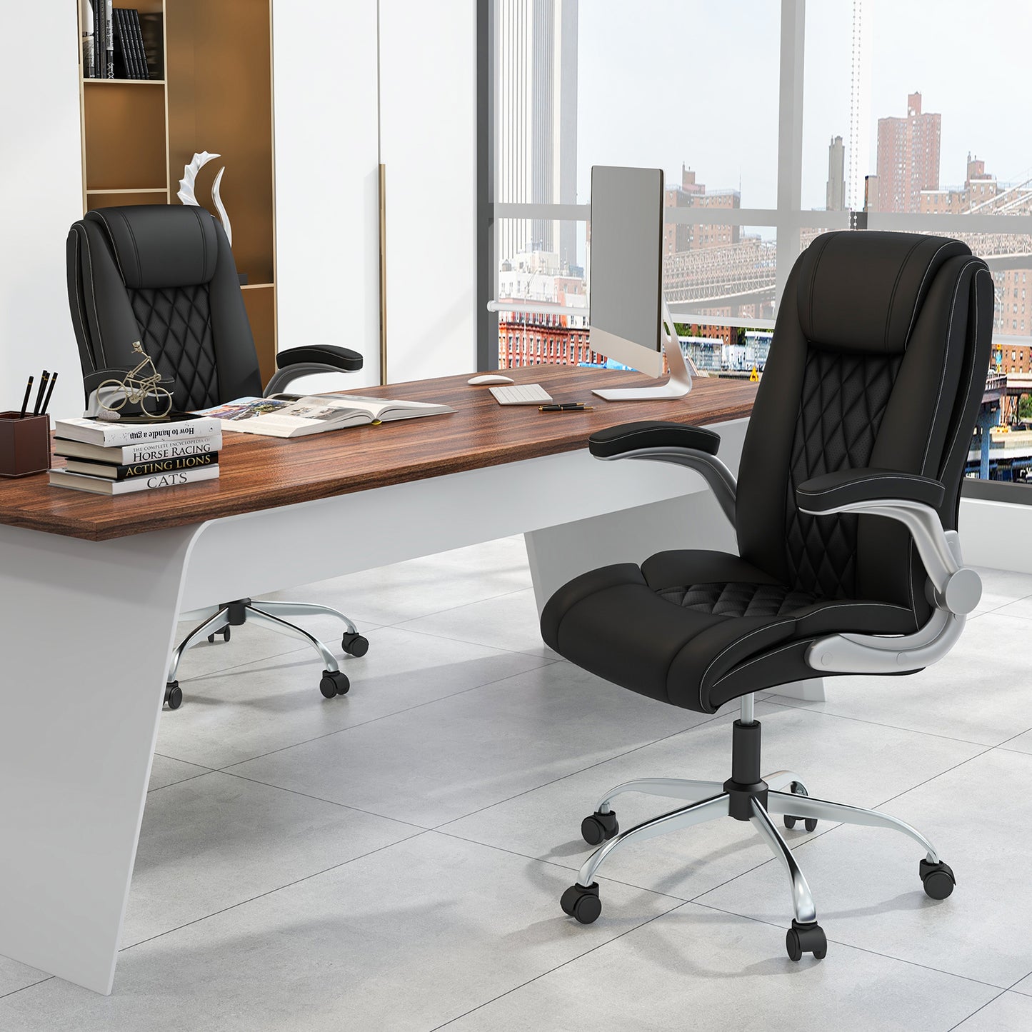 Executive Office Chair with Adjustable Headrest & Rocking Function