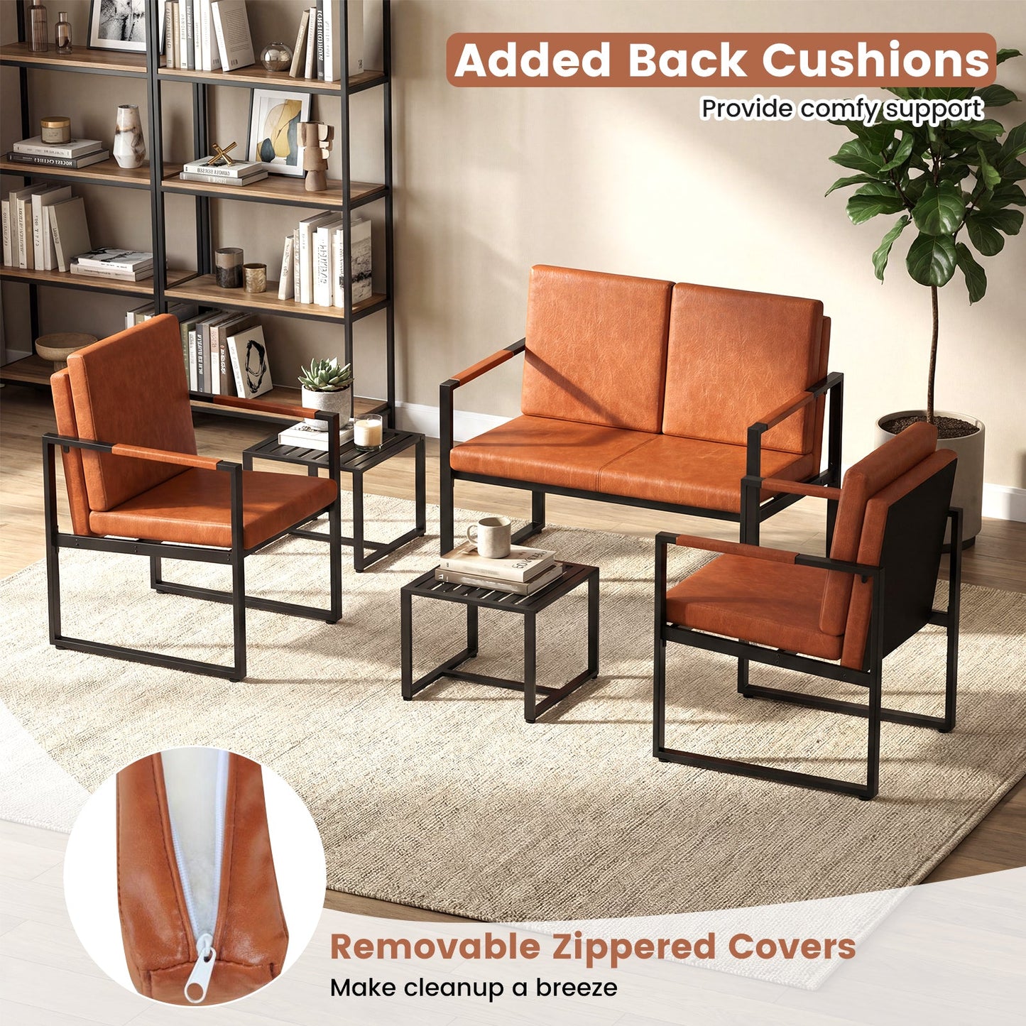 Modern Loveseat Sofa 2 Seater Small Couch